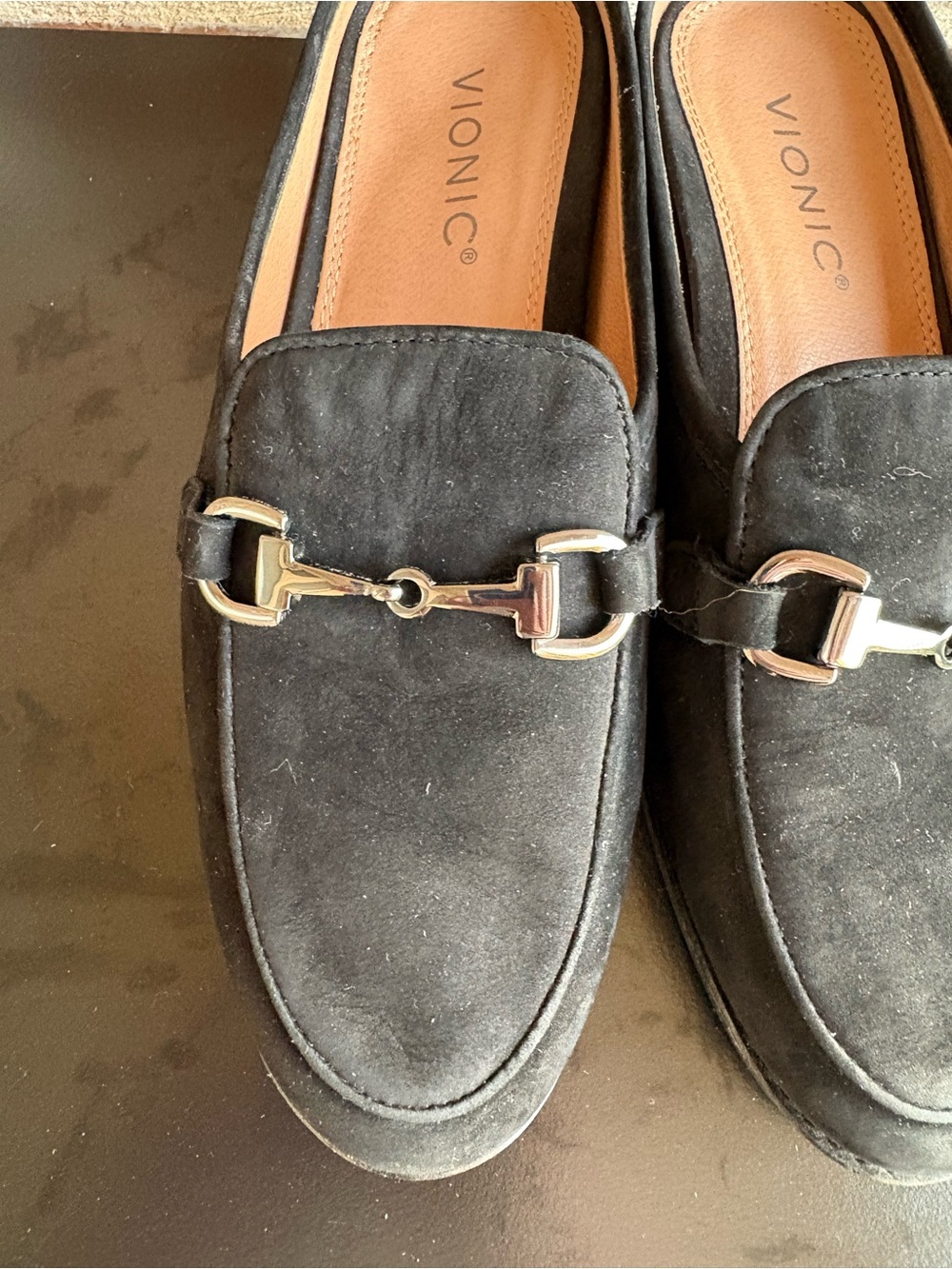 Vionic Salie Black Suede Horsebit Detail Slip-on Mules Size 7.5 - Picture 8 of 14